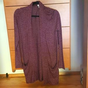 J Crew cardigan soft sweater - marble maroon and white